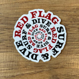 Red Flag Spiral 2.5" Sticker